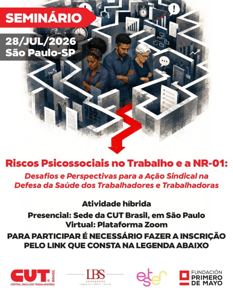 LBS e CUT lançam publicação sobre riscos psicossociais no trabalho em seminário nacional